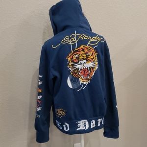 Ed Hardy Faux Fur Hoody Death Before Dishonor